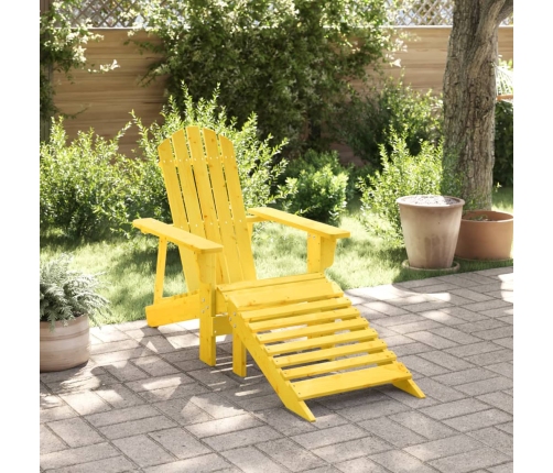 Silla Adirondack con otomana madera maciza de abeto amarillo