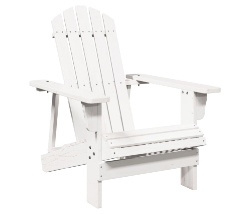 Silla Adirondack madera maciza de abeto blanco 69x85x90,5 cm