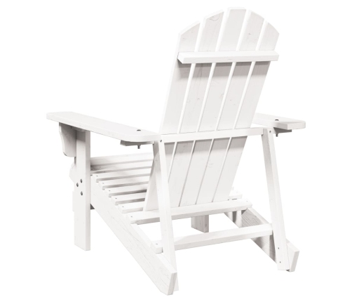 Silla Adirondack madera maciza de abeto blanco 69x85x90,5 cm