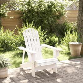 Silla Adirondack madera maciza de abeto blanco 69x85x90,5 cm