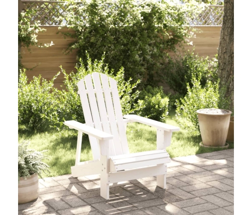 Silla Adirondack madera maciza de abeto blanco 69x85x90,5 cm