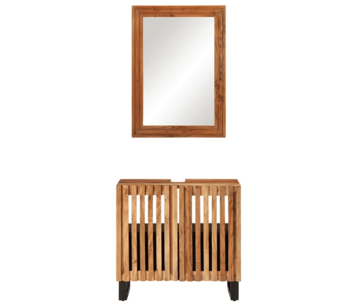 Conjunto de muebles de baño 2 piezas madera maciza de acacia