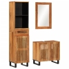 Conjunto de muebles de baño 3 piezas madera maciza de acacia