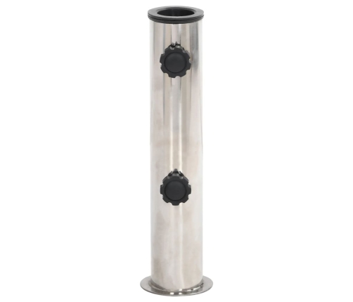 Base de sombrilla para mástil Ø38/48 mm acero inoxidable plata