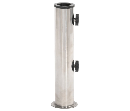 Base de sombrilla para mástil Ø38/48 mm acero inoxidable plata