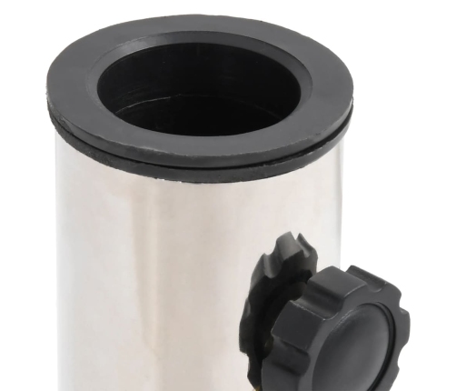 Base de sombrilla para mástil Ø38/48 mm acero inoxidable plata