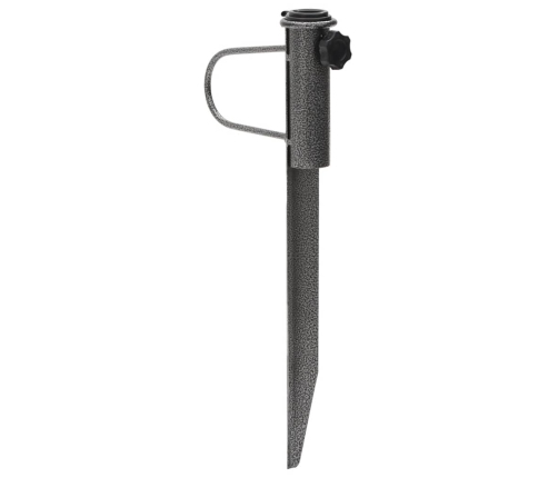 Soportes de sombrilla con púas 2 uds acero galvanizado 19x42 cm