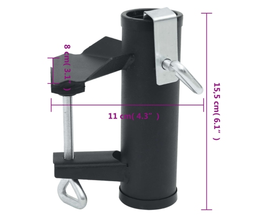 Abrazaderas de sombrilla para balcón 2 uds acero 25-38 mm