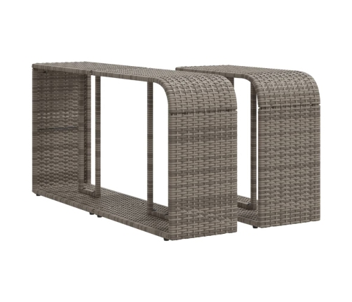 Set de sofás de jardín 11 pzas y cojines ratán sintético gris