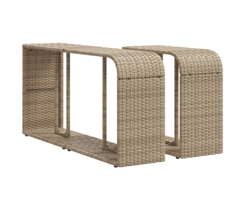 Set de sofás de jardín 11pzas con cojines ratán sintético beige