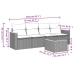 Set de muebles de jardín 5 pzas y cojines ratán sintético negro