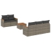 Set de muebles de jardín 6 pzas y cojines ratán sintético gris