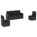 Set de muebles de jardín 5 pzas y cojines ratán sintético negro