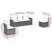 Set de muebles de jardín 5 pzas y cojines ratán sintético negro
