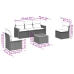 Set de muebles de jardín 6 pzas y cojines ratán sintético gris