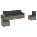 Set de muebles de jardín 6 pzas y cojines ratán sintético gris