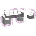 Set de comedor de jardín 7 pzas y cojines ratán sintético negro