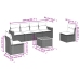 Set de comedor de jardín 7 pzas y cojines ratán sintético negro