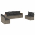 Set de sofás de jardín 8 pzas y cojines ratán sintético gris