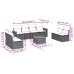 Set de muebles de jardín 9 pzas y cojines ratán sintético gris
