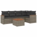 Set de muebles de jardín 6 pzas y cojines ratán sintético gris