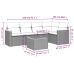 Set de muebles de jardín 6 pzas y cojines ratán sintético gris