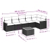 Set sofás de jardín 7 piezas y cojines ratán sintético beige