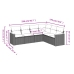 Set de muebles de jardín 6 pzas y cojines ratán sintético gris