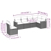 Set de muebles de jardín 6 pzas y cojines ratán sintético gris