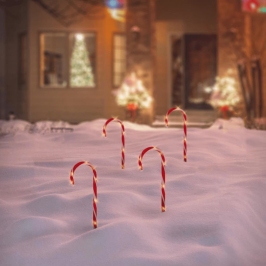 Ambiance Set de bastones de caramelo de Navidad con luces 4 pzas