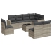 Set muebles jardín 9 pzas y cojines ratán sintético gris claro