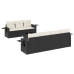 Set de sofás de jardín 8 piezas y cojines ratán sintético negro