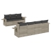 Set de sofás de jardín 8 pzas y cojines ratán sintético gris