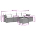 Set de muebles de jardín 6 pzas y cojines ratán sintético gris