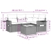 Set comedor de jardín 5 piezas y cojines ratán sintético marrón