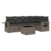 Set de muebles de jardín 6 pzas y cojines ratán sintético gris