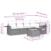 Set de muebles de jardín 6 pzas y cojines ratán sintético gris