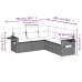 Set de muebles de jardín 5 pzas y cojines ratán sintético negro