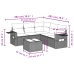 Set de muebles de jardín 6 pzas y cojines ratán sintético gris