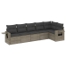 Set de muebles de jardín 6 pzas y cojines ratán sintético gris