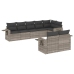 Set de sofás de jardín 8 pzas y cojines ratán sintético gris