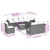 Set de muebles de jardín 9 pzas y cojines ratán sintético gris