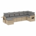 Set sofás de jardín 7 piezas y cojines ratán sintético beige