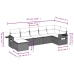 Set sofás de jardín 7 piezas y cojines ratán sintético beige