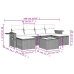 Set de comedor de jardín 7 pzas y cojines ratán sintético negro