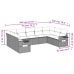 Set muebles jardín 9 pzas y cojines ratán sintético gris claro