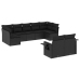 Set de sofás de jardín 8 piezas y cojines ratán sintético negro