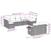 Set muebles jardín 9 pzas y cojines ratán sintético gris claro