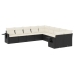 Set de sofás de jardín 10 pzas cojines ratán sintético negro