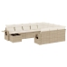 Set de sofás de jardín 11pzas con cojines ratán sintético beige